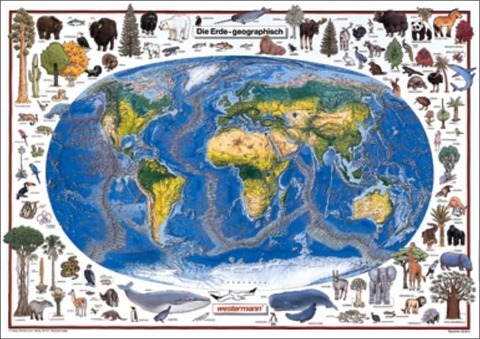 Posterkarten Geographie: Erde: geographisch als Buch von - Westermann Sachbuch