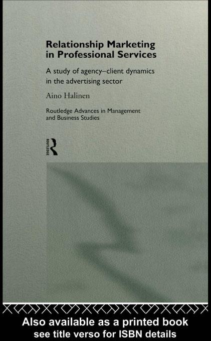 Relationship Marketing in Professional Services als eBook von Aino Halinen - Taylor & Francis