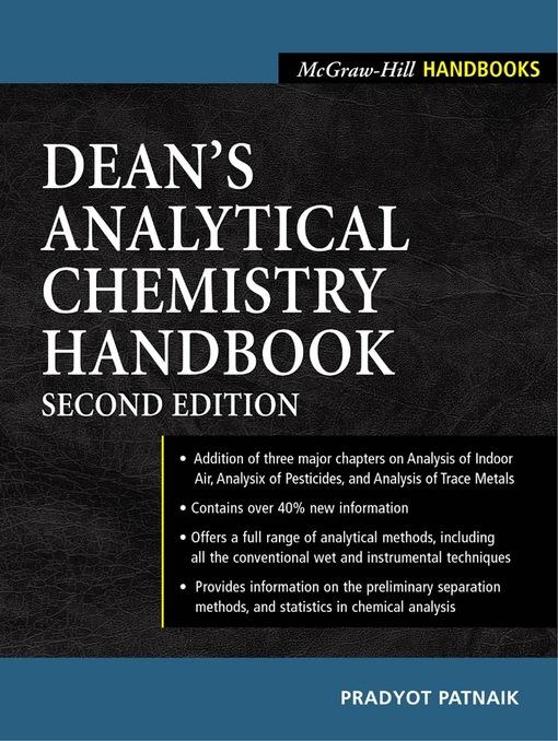 Dean´s Analytical Chemistry Handbook als eBook von Pradyot Patnaik - McGraw-Hill Education, LLC (Prof C/S)