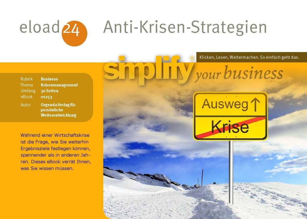 Anti-Krisen-Strategien als eBook von VNR - Orgenda - simplify your business - eload24 gmbh