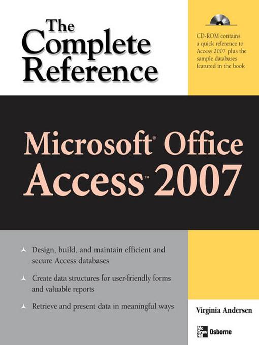 Microsoft Office Access 2007 als eBook von Virginia Andersen - McGraw-Hill Education, LLC CoreSource