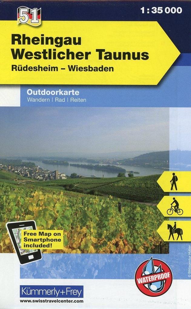 K&F Deutschland Outdoorkarte 51 Rheingau 1 : 35 000: Westlicher Taunus - Rüdesheim - Wiesbaden: Rüdesheim - Wiesbaden. Wandern, Rad, Reiten. Waterproof (Kümmerly+Frey Outdoorkarten Deutschland)