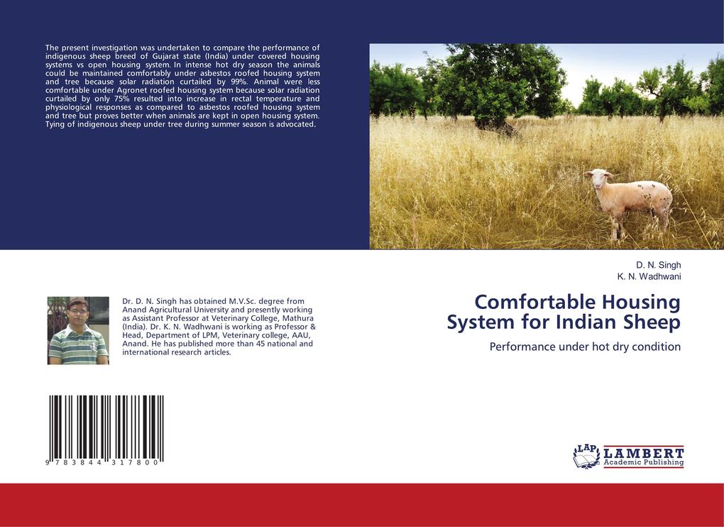 Comfortable Housing System for Indian Sheep als Buch von D. N. Singh, K. N. Wadhwani - LAP Lambert Academic Publishing