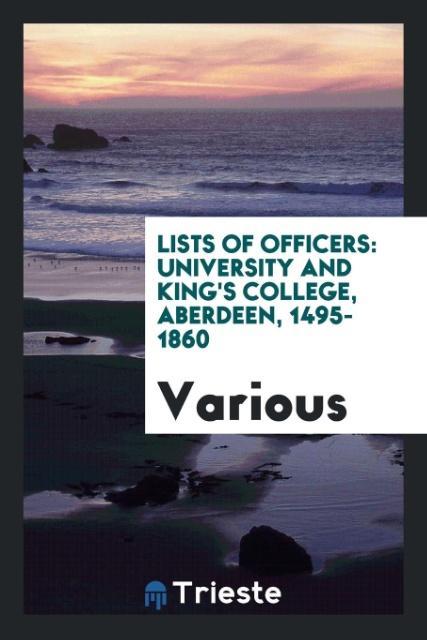Lists of Officers als Taschenbuch von Various - Trieste Publishing