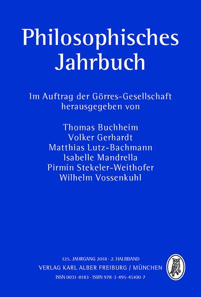 Philosophisches Jahrbuch: 125. Jahrgang 2018 - 2. Halbband