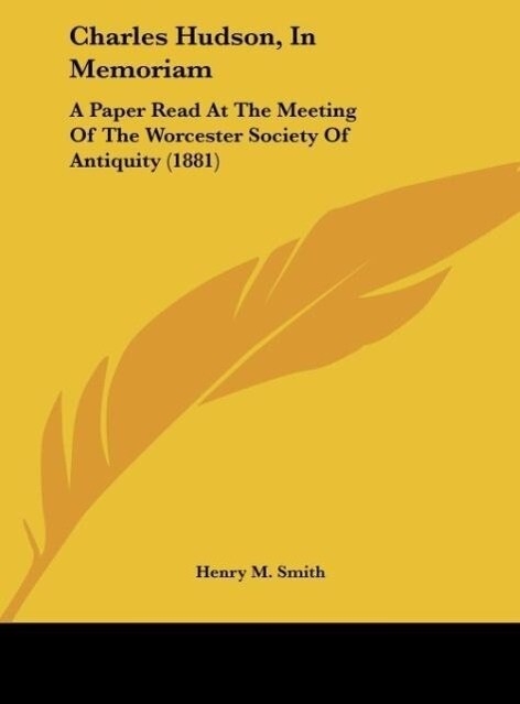 Charles Hudson, In Memoriam als Buch von Henry M. Smith - Kessinger Publishing, LLC