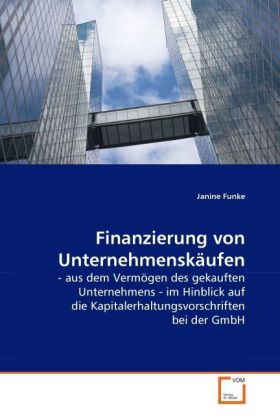 Finanzierung von Unternehmenskäufen als Buch von Janine Funke - VDM Verlag