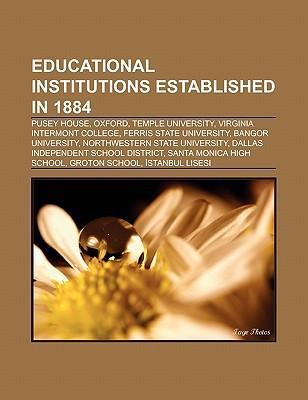 Educational institutions established in 1884 als Taschenbuch von - Books LLC, Reference Series