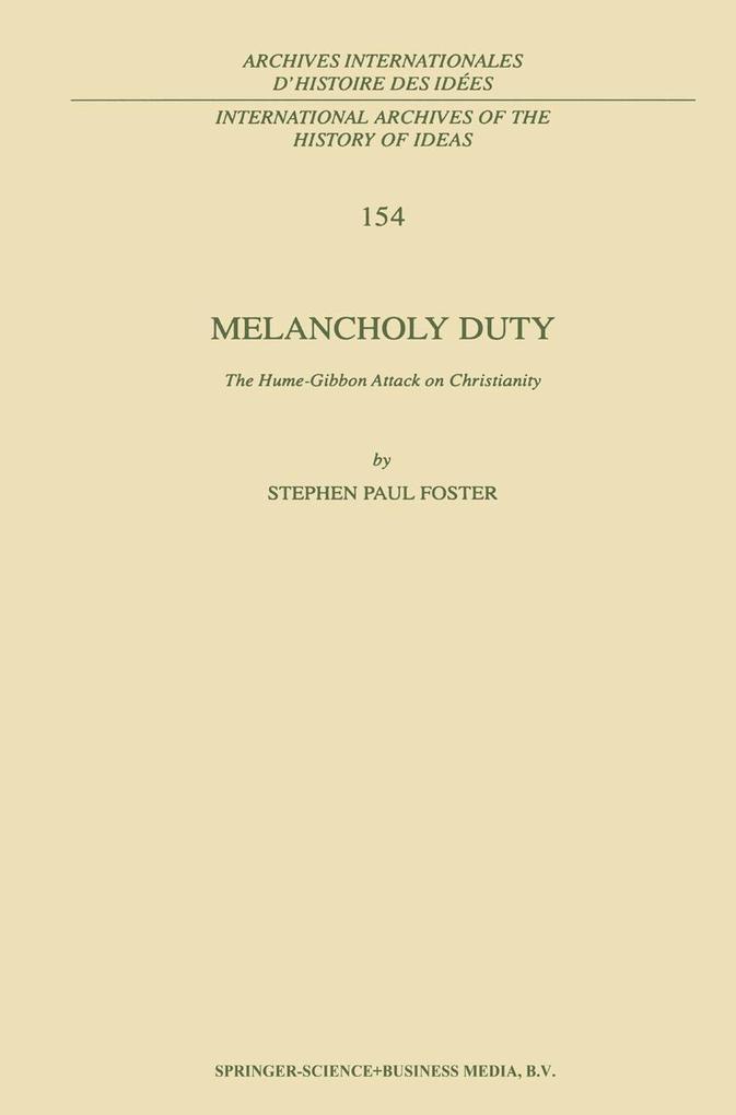 Melancholy Duty als Buch von S. P. Foster - Springer Netherlands