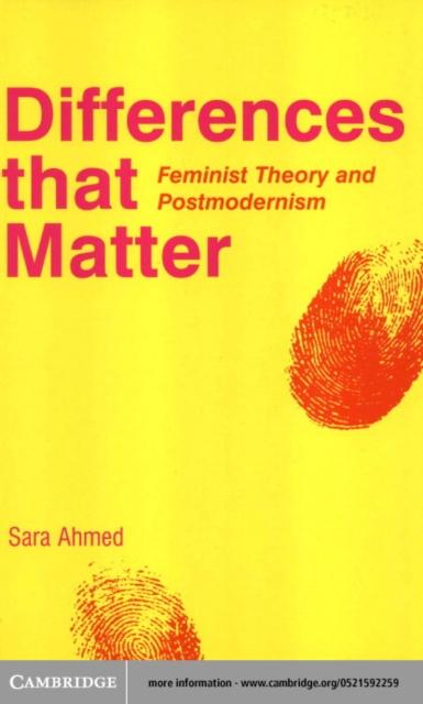 Differences that Matter - Sara Ahmed