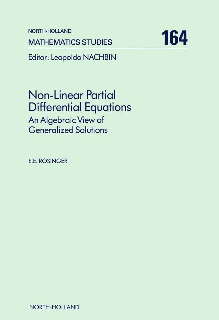 Non-Linear Partial Differential Equations - E. E. Rosinger