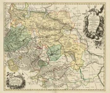 Historische Karte: Fürstentum Halberstadt mit der Abtei Quedlinburg und der Grafschaft Werningerode und der Harz 1760 (Plano) - Peter (der Jüngere) Schenk