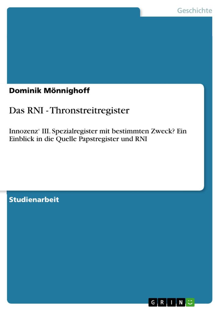 Das RNI - Thronstreitregister - Dominik Mönnighoff