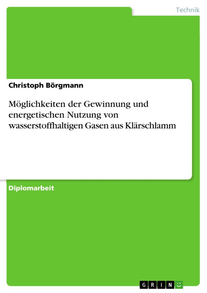 Möglichkeiten der Gewinnung und energetischen Nutzung von wasserstoffhaltigen Gasen aus Klärschlamm - Christoph Börgmann