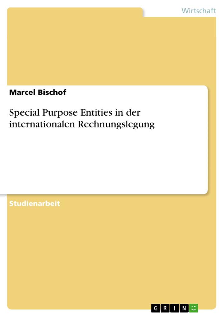 Special Purpose Entities in der internationalen Rechnungslegung - Marcel Bischof