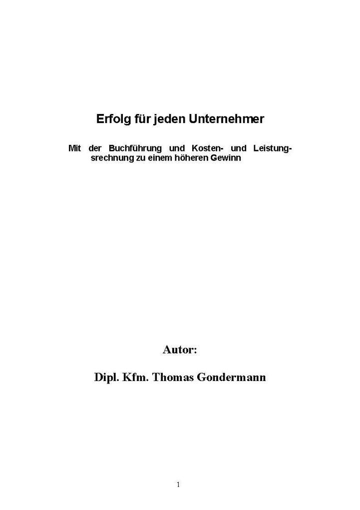 Erfolg für jeden Unternehmer - Thomas Gondermann