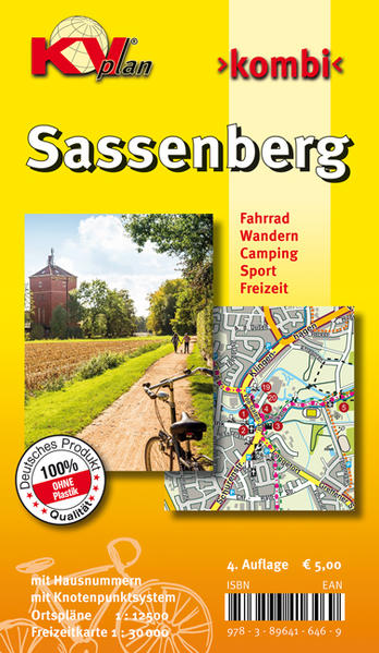 Sassenberg KVplan Radkarte/Wanderkarte/Stadtplan 1:30.000 / 1:12.500