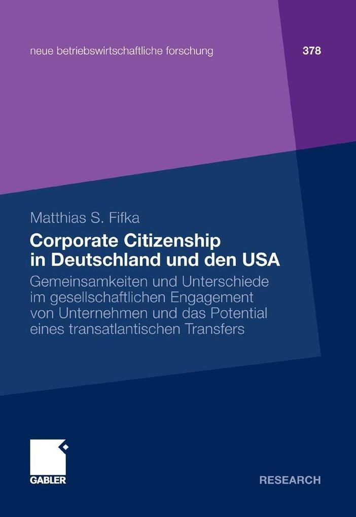 Corporate Citizenship in Deutschland und den USA - Matthias Fifka