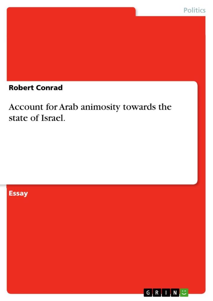 Account for Arab animosity towards the state of Israel. - Robert Conrad