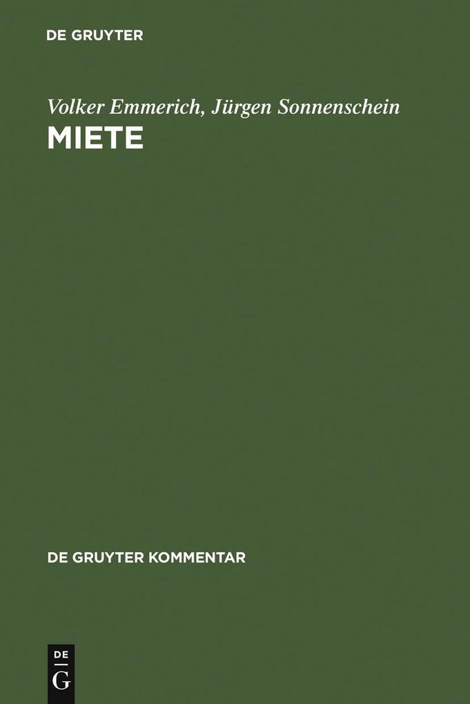 Miete - Volker Emmerich/ Jürgen Sonnenschein