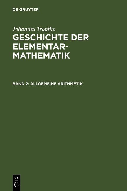 Allgemeine Arithmetik als eBook von - Gruyter, Walter de GmbH