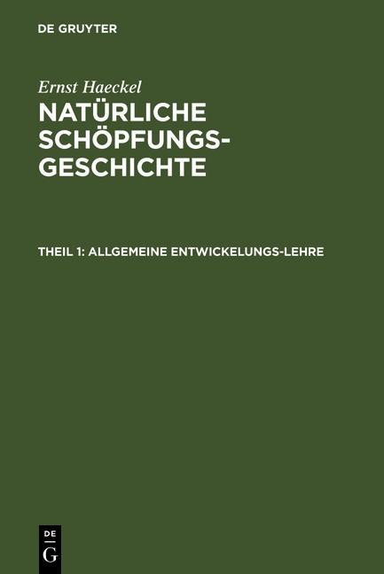 Allgemeine Entwickelungs-Lehre - Ernst Haeckel