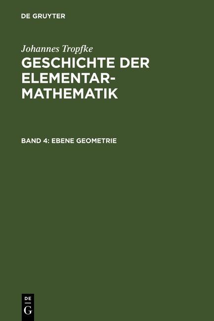 Ebene Geometrie - Johannes Tropfke