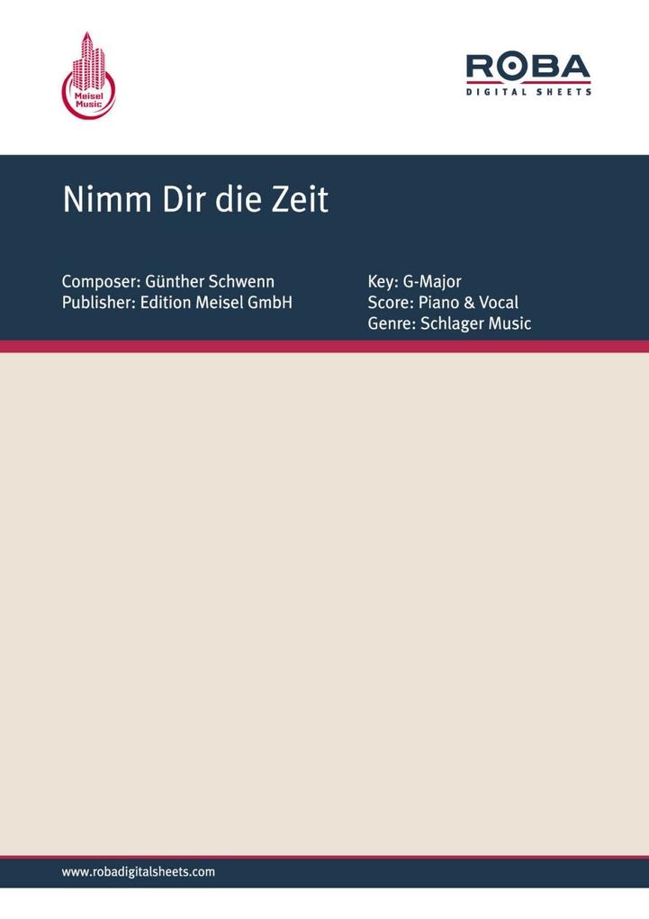 Nimm Dir die Zeit - Günther Schwenn/ Will Meisel