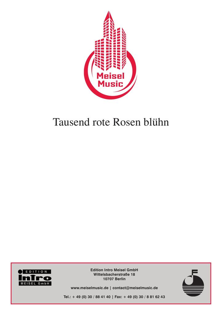 Tausend rote Rosen blühn - Hans Hannes/ Will Meisel