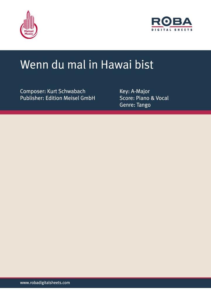 Wenn du mal in Hawai bist - Willy Rosen/ Kurt Schwabach