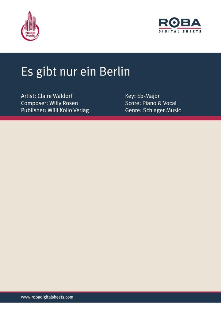 Es gibt nur ein Berlin - Willi Kollo/ Hans Pflanzer