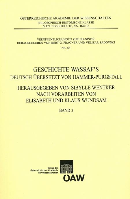 Geschichte Wassaf`s deutsch übersetzt von Hammer-Purgstall