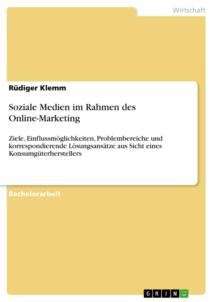 Soziale Medien im Rahmen des Online-Marketing - Rüdiger Klemm