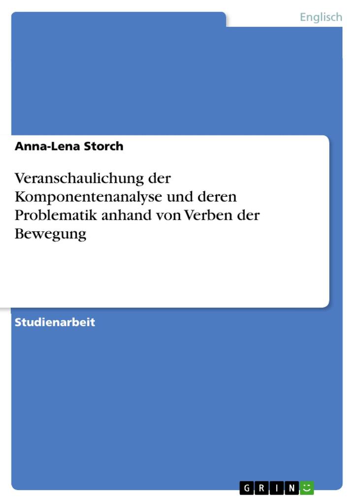Veranschaulichung der Komponentenanalyse und deren Problematik anhand von Verben der Bewegung - Anna-Lena Storch