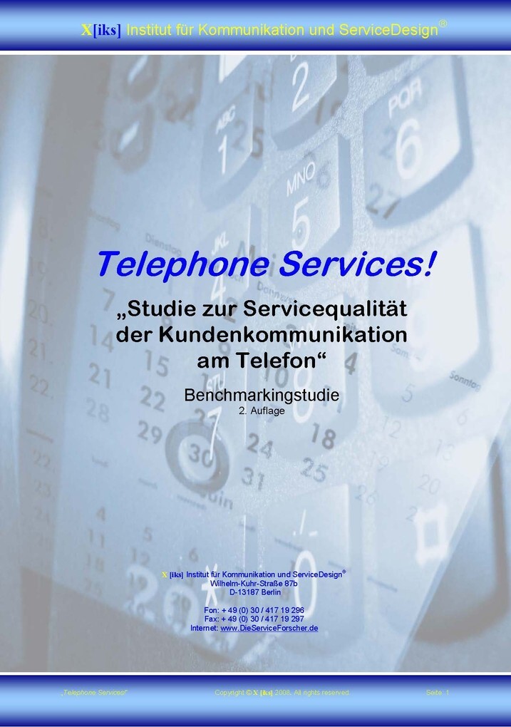 Telephone Services! als eBook von Doreen Remke, Dirk Zimmermann - X (iks) Institut für Kommunikation und ServiceDesign