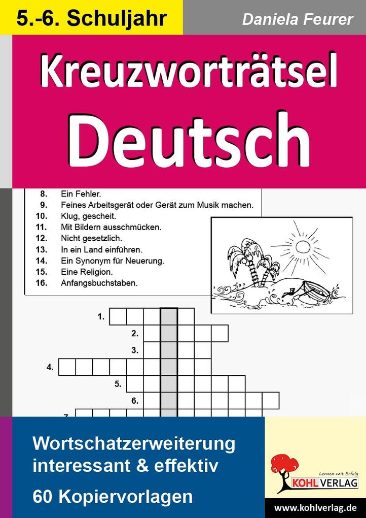Kreuzworträtsel Deutsch 5.-6. Schuljahr - Daniela Feurer