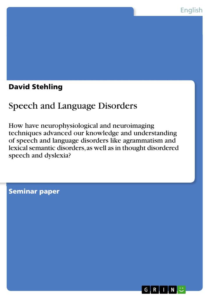 Speech and Language Disorders - David Stehling