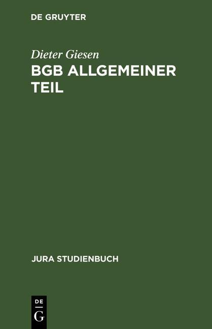 BGB Allgemeiner Teil - Dieter Giesen
