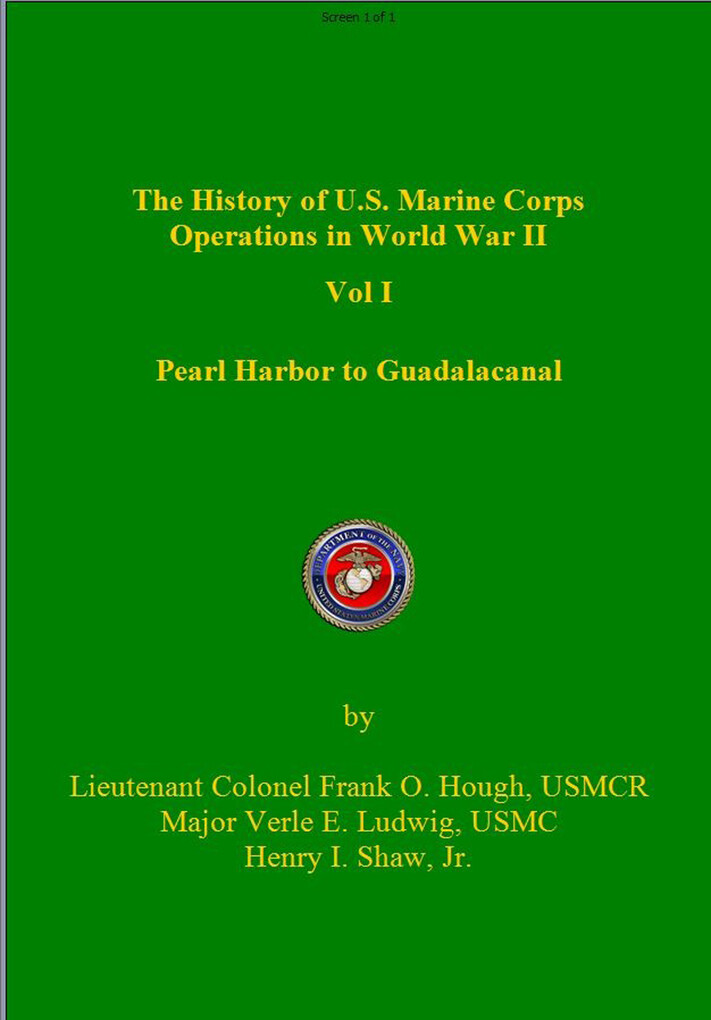 History of US Marine Corps Operation in WWII Volume I als eBook von Frank Hough, Verle Ludwig, Henry Shaw - 232 Celsius