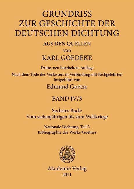 Grundriss zur Geschichte der deutschen Dichtung aus den Quellen BAND IV.3