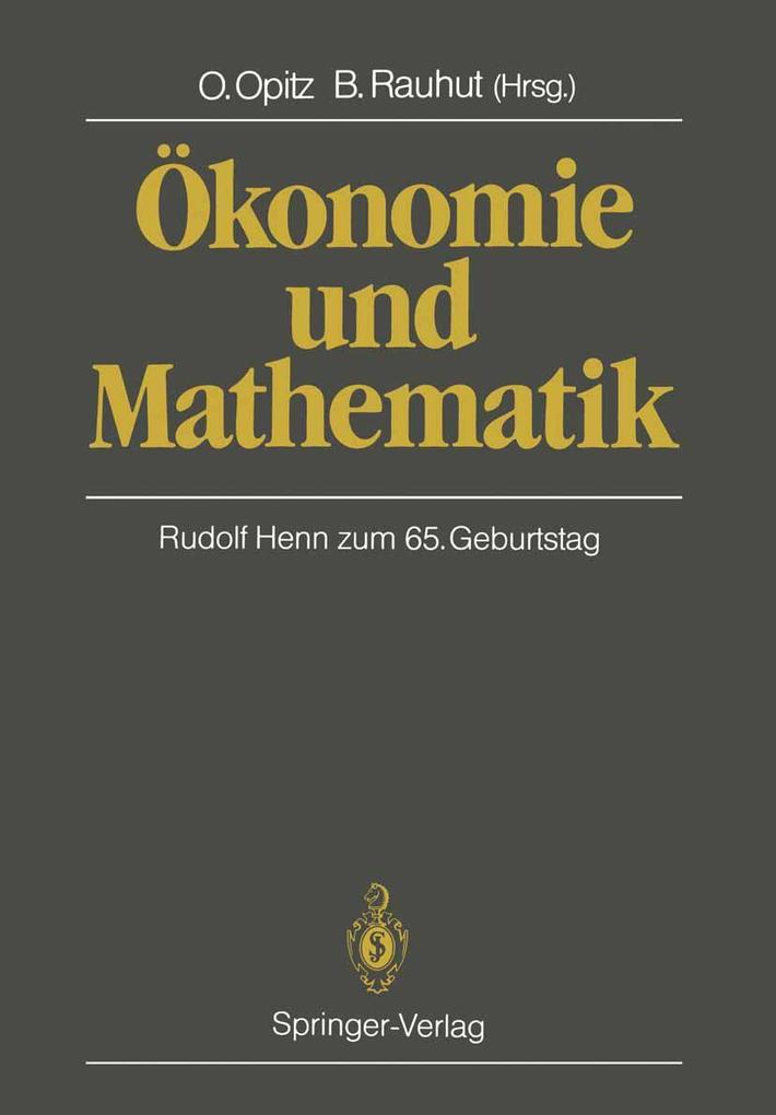 Springer Ökonomie Und Mathematik, Fachbücher Von Otto Opitz, Burkhard Rauhut - Bild 4