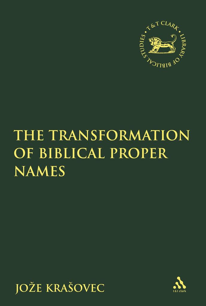 The Transformation of Biblical Proper Names - Joze Krasovec