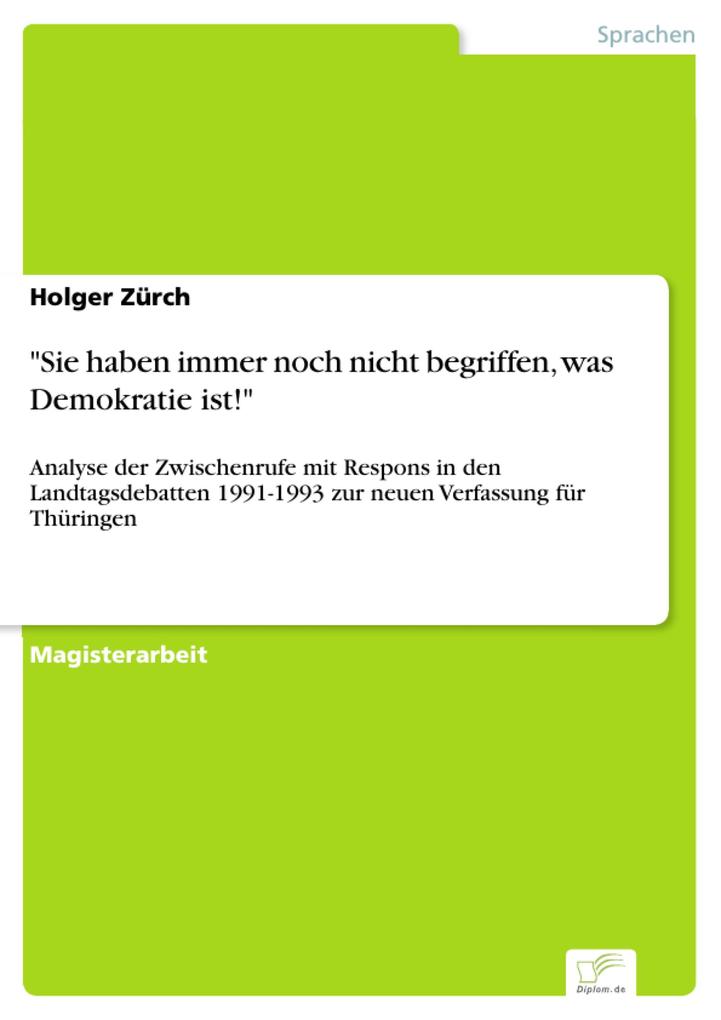 Sie haben immer noch nicht begriffen was Demokratie ist! - Holger Zürch