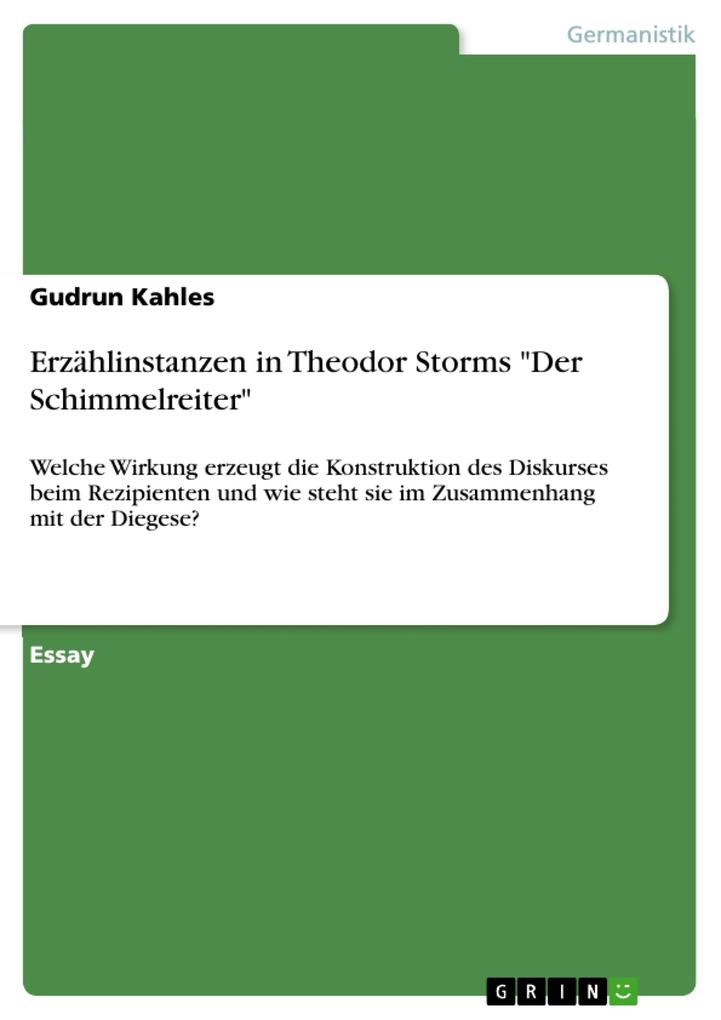 Erzählinstanzen in Theodor Storms Der Schimmelreiter - Gudrun Kahles