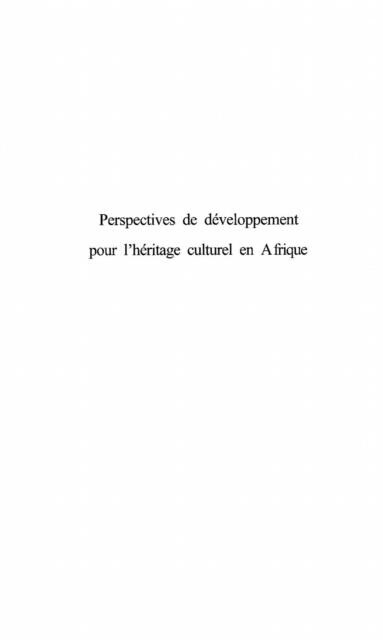 Perspectives de developpement sur l´heritage culturel en afr als eBook von NDEFFO FONGUE JOSEPH - Harmattan