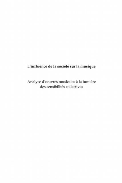 Influence de la societe de musique L' - Bruno Thiberge