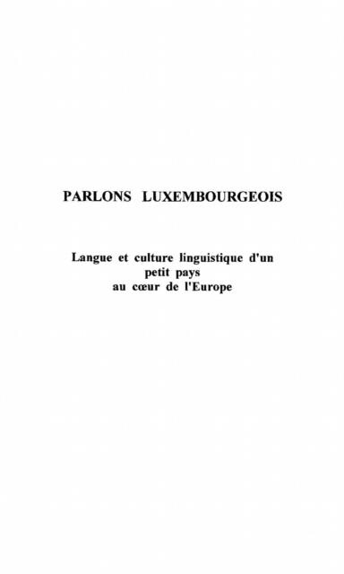 Parlons luxembourgeois - SCHANEN FRANCOIS