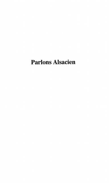 PARLONS ALSACIEN