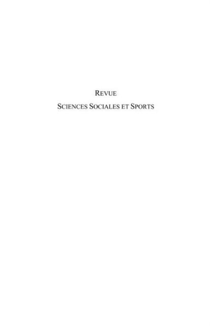 Sciences Sociales et Sport n(deg) 4