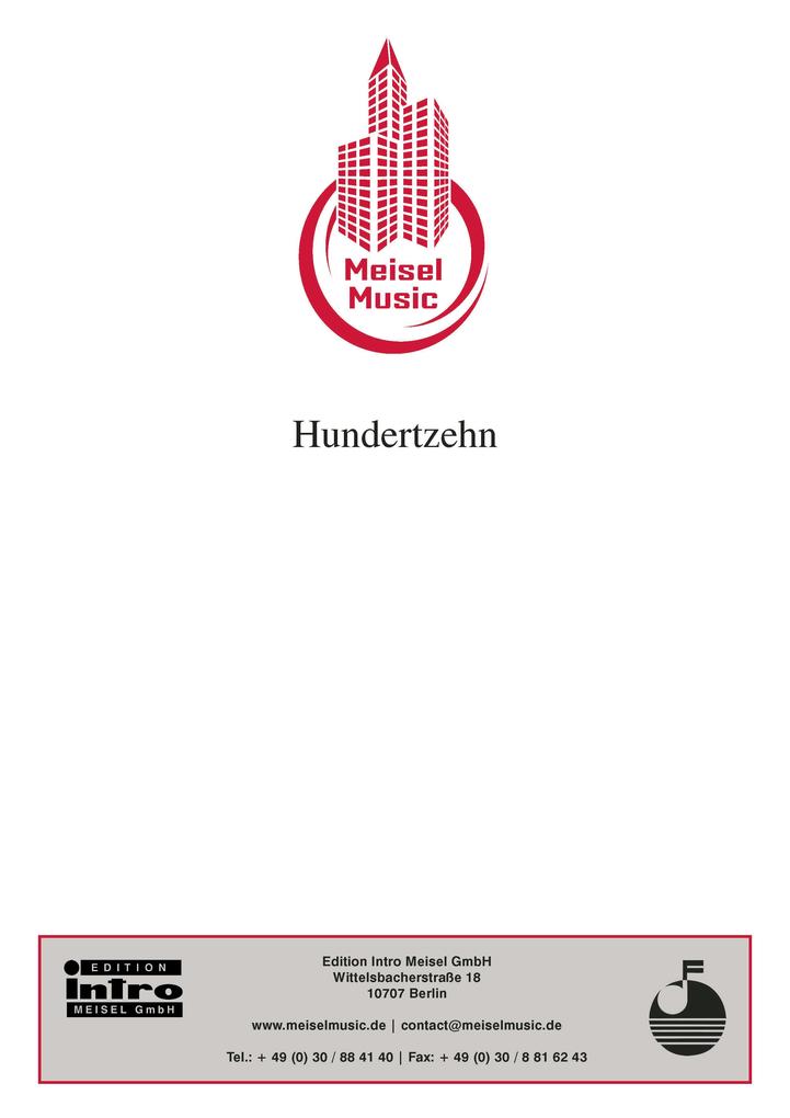 Hundertzehn - Hans Fritz Beckmann/ Peter Kreuder